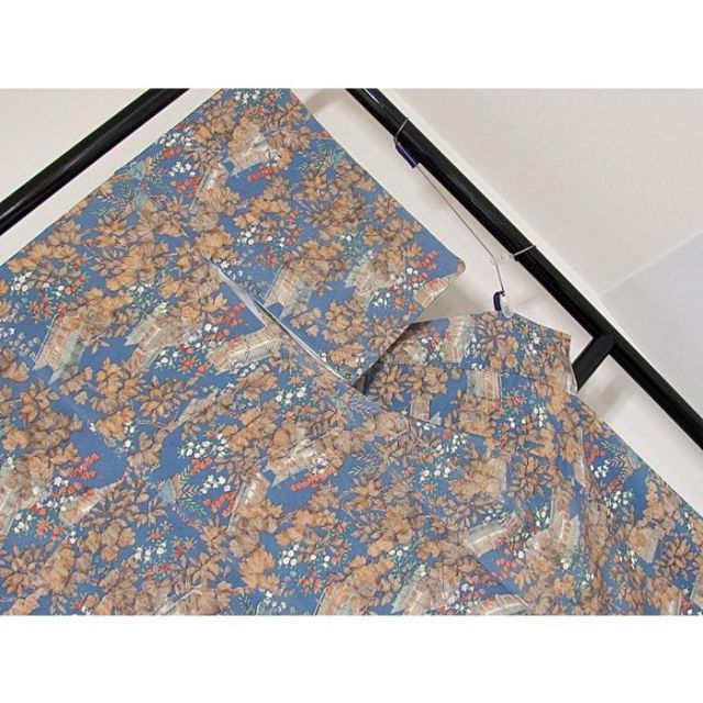 小紋 袷 時代風景絵図 淡ブルー 160cm前後ベスト 超美品 - メルカリ
