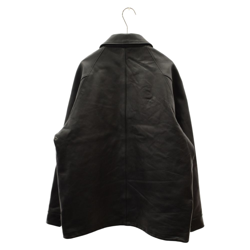 SOPHNET. (ソフネット) ×SCHOTT 22AW LEATHER COACH JACKET ショット レザーコーチジャケット ブラック  SOPH-222092