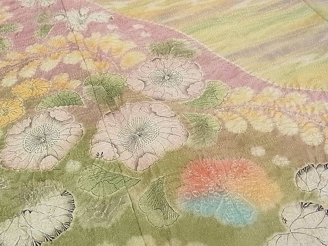 平和屋本店□極上 振袖 作家物 辻が花 絞り 暈し染め 金通し地 逸品