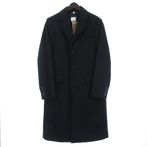 バーバリー BURBERRY タグ付き Black Wool Hawkhurst Coat チェスター