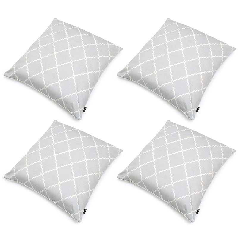 スタイルデコール STYLE Decor 座布団カバー 55cm×59cm 4枚セット モロッコパターン グレー シンプル シック おしゃれ W3401302 0