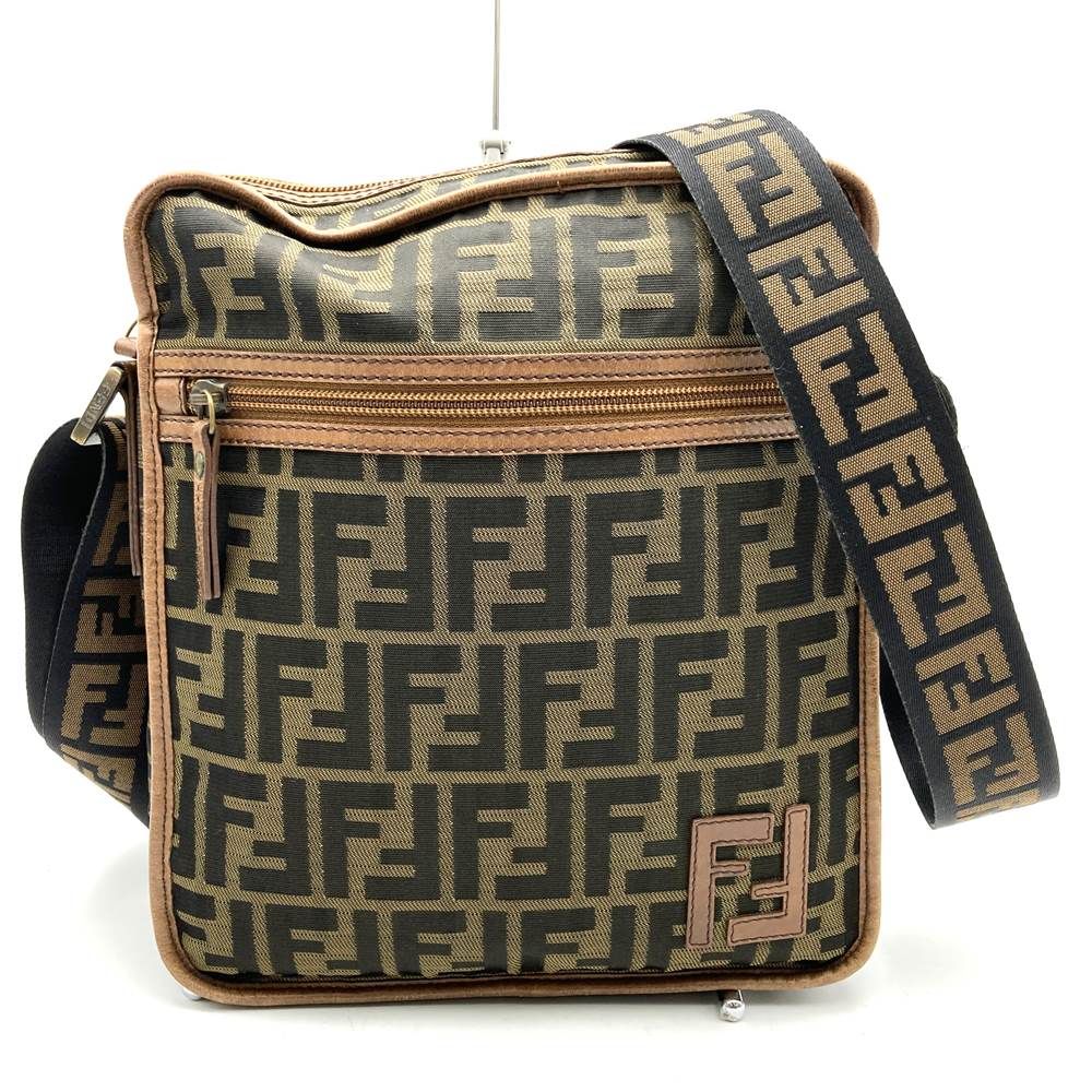 FENDI フェンディ 7VA152 ショルダーバッグ ズッカ ヴィンテージ ブラウン ナイロン キャンバス レディース メンズ ファッション