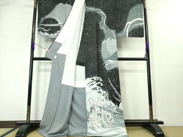 平和屋本店■極上　水蝋染技法　画家　津田瑞穂　訪問着　昇り龍　手描き　鈴乃屋扱い　逸品　未使用　DZAA4043kh5