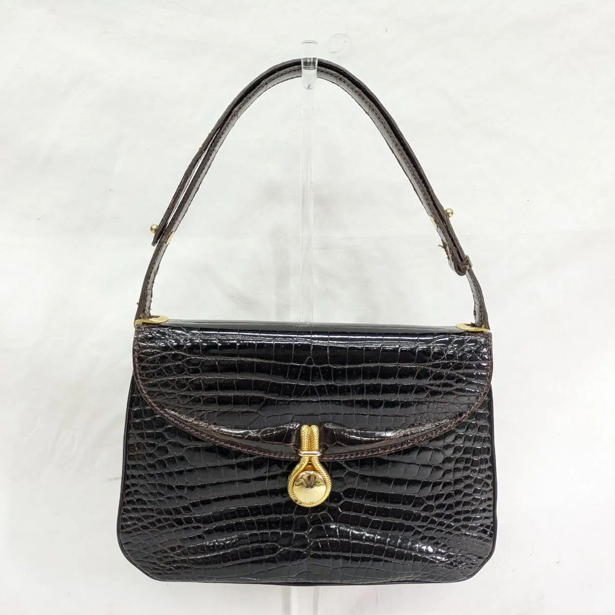 LANCEL ランセル　ハンドバッグ かごバッグ　黒色 良品 LANCEL/ランセル ハンドバッグ 2way ワンショルダー クロコ