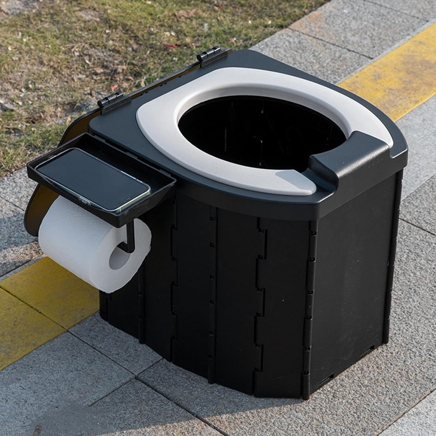 キャンプ用トイレ 大人用トイレ PUソフトクッション付きポータブルトイレ アウトドアアクティビティ 車 ハイキング ビーチ キャンプ
