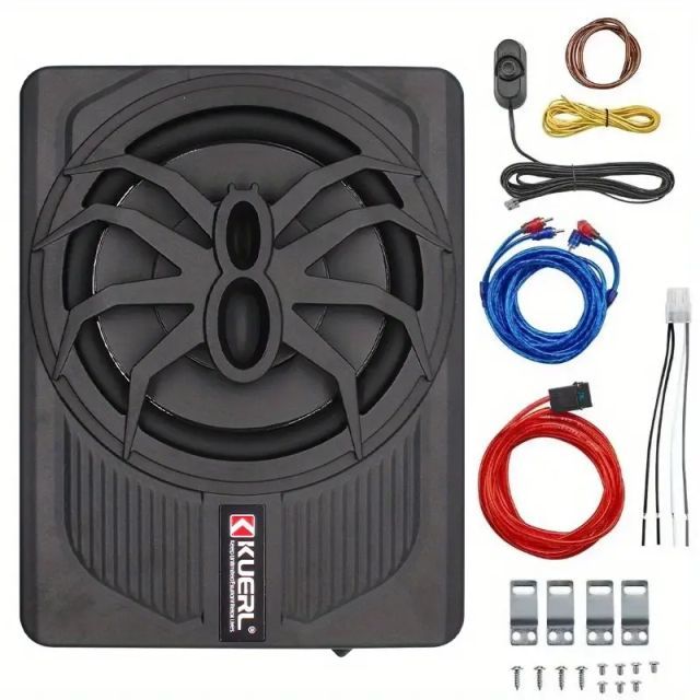 ドンドン鳴る重低音 10インチ 800Wサブウーファー レインボーLED 薄型ウーハーシステム 音量コントローラー付 本格派超重低音ウーファーBOX BRIGHTFACE_UK