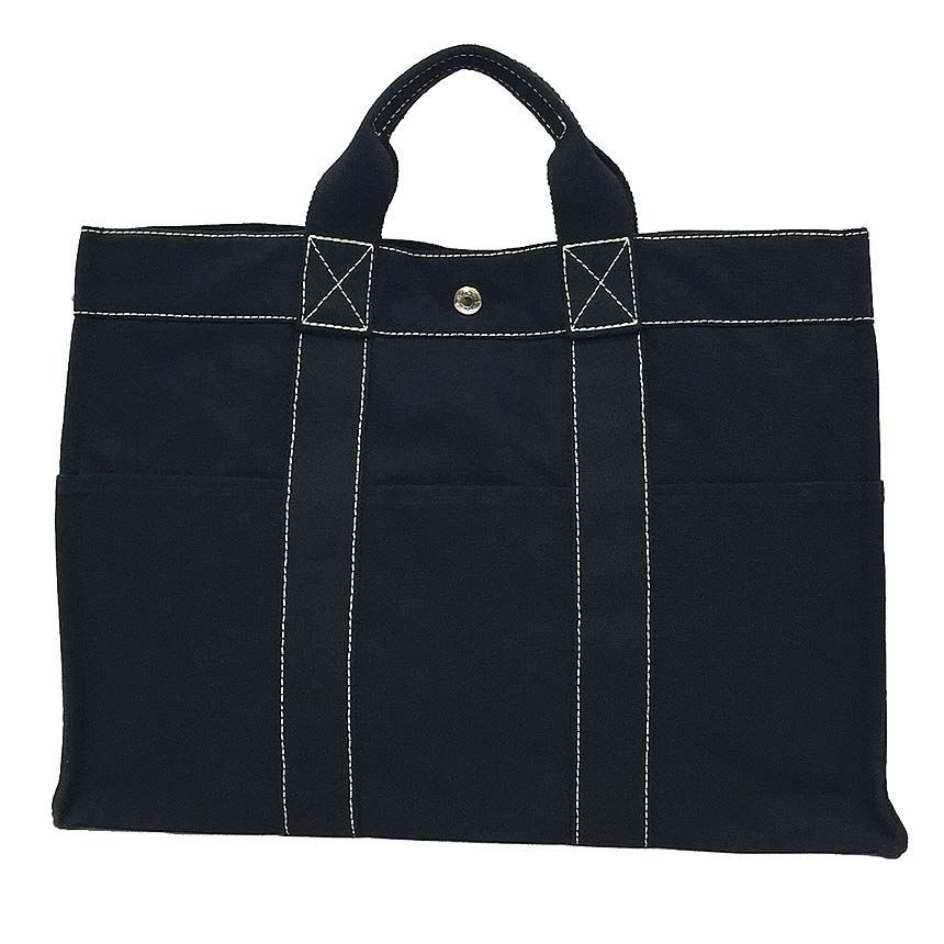 美品　HERMES　エルメス　ドーヴィルMM　トートバッグ　ブラック　黒　aq10768