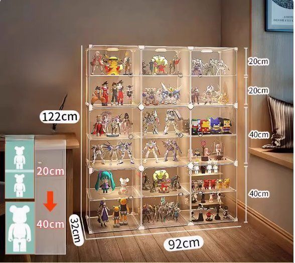 フィギュアディスプレイ棚 レゴブロック収納ボックス 人工アクリルおもちゃ防塵モデル陳列棚