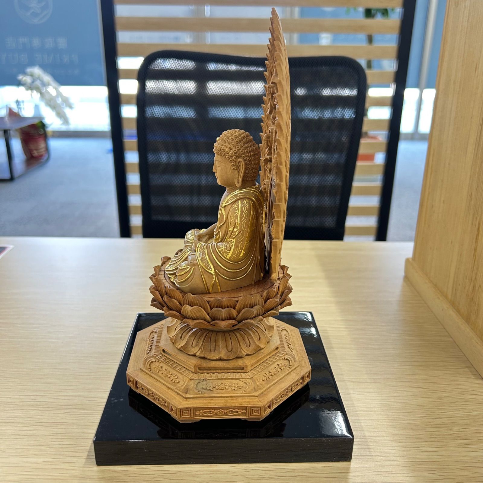 海外並行輸入正規品 釈迦如来 有馬頼底(相國大龍)書付 仏教美術 白檀木彫仏像 臨済宗 彫刻・オブジェ