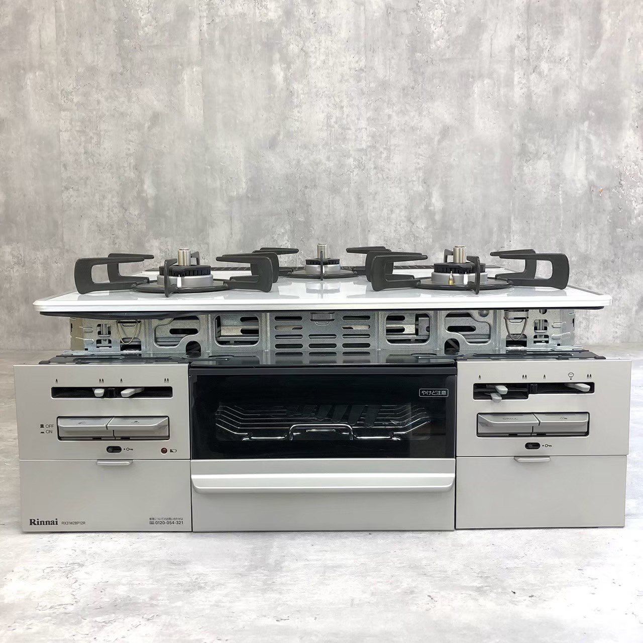 未使用展示品 リンナイ ビルトインコンロ RX31W28P12RW LPガス