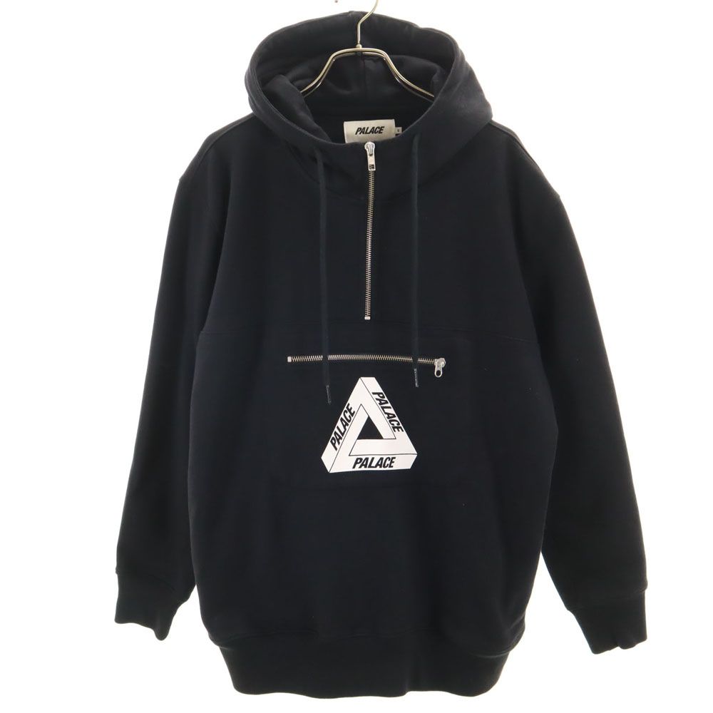 パレス 長袖 ハーフジップ スウェットパーカー S ブラック PALACE アノラック メンズ