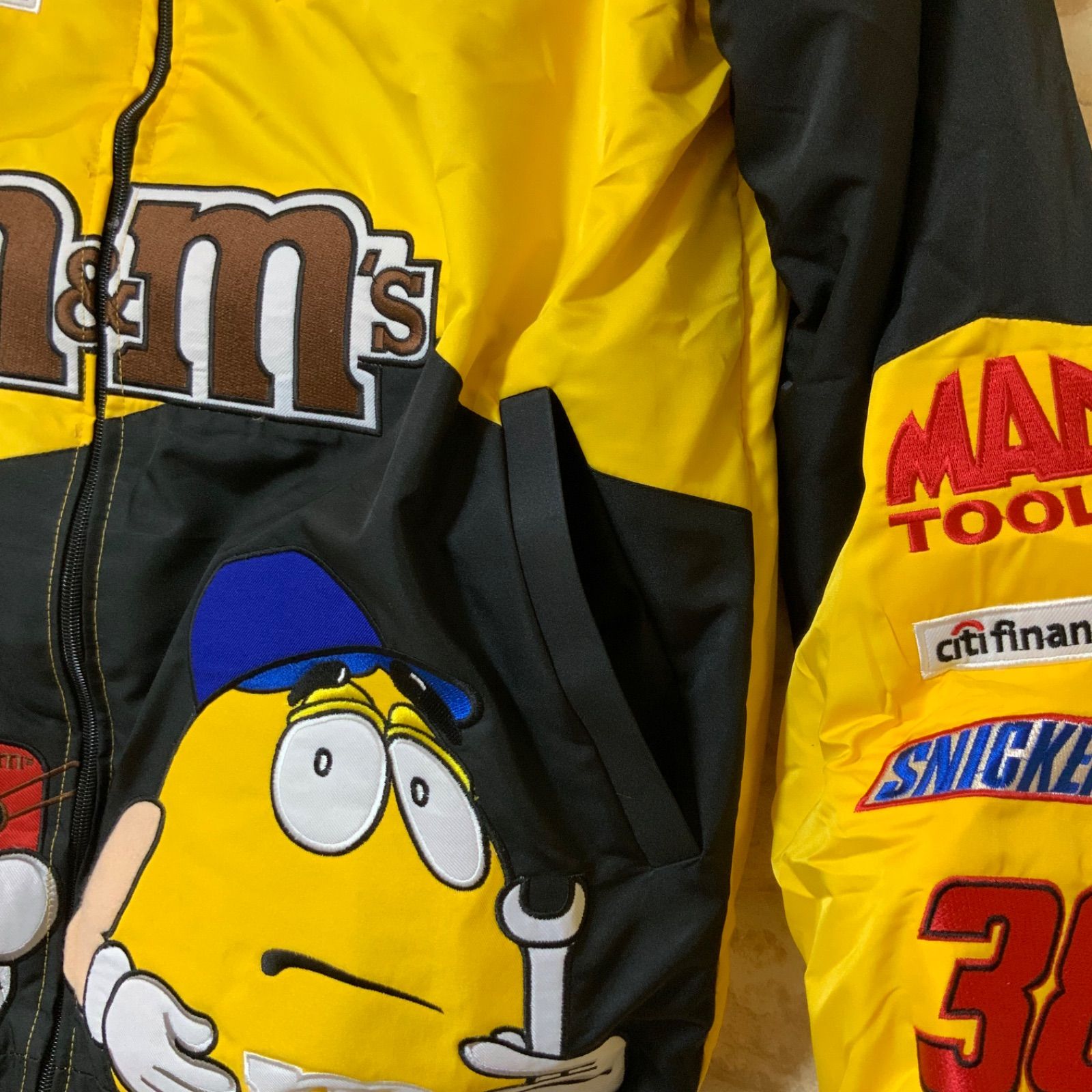 M&Ms レーシングジャケット M L XL XXL エムアンドエムズ イエロー 