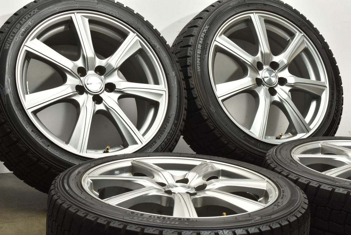 程度良好品 PRD 17in 7J 48 PCD100 ダンロップ ウィンターマックス WM02 215 45R17 プリウス カローラツーリング BRZ インプレッサ
