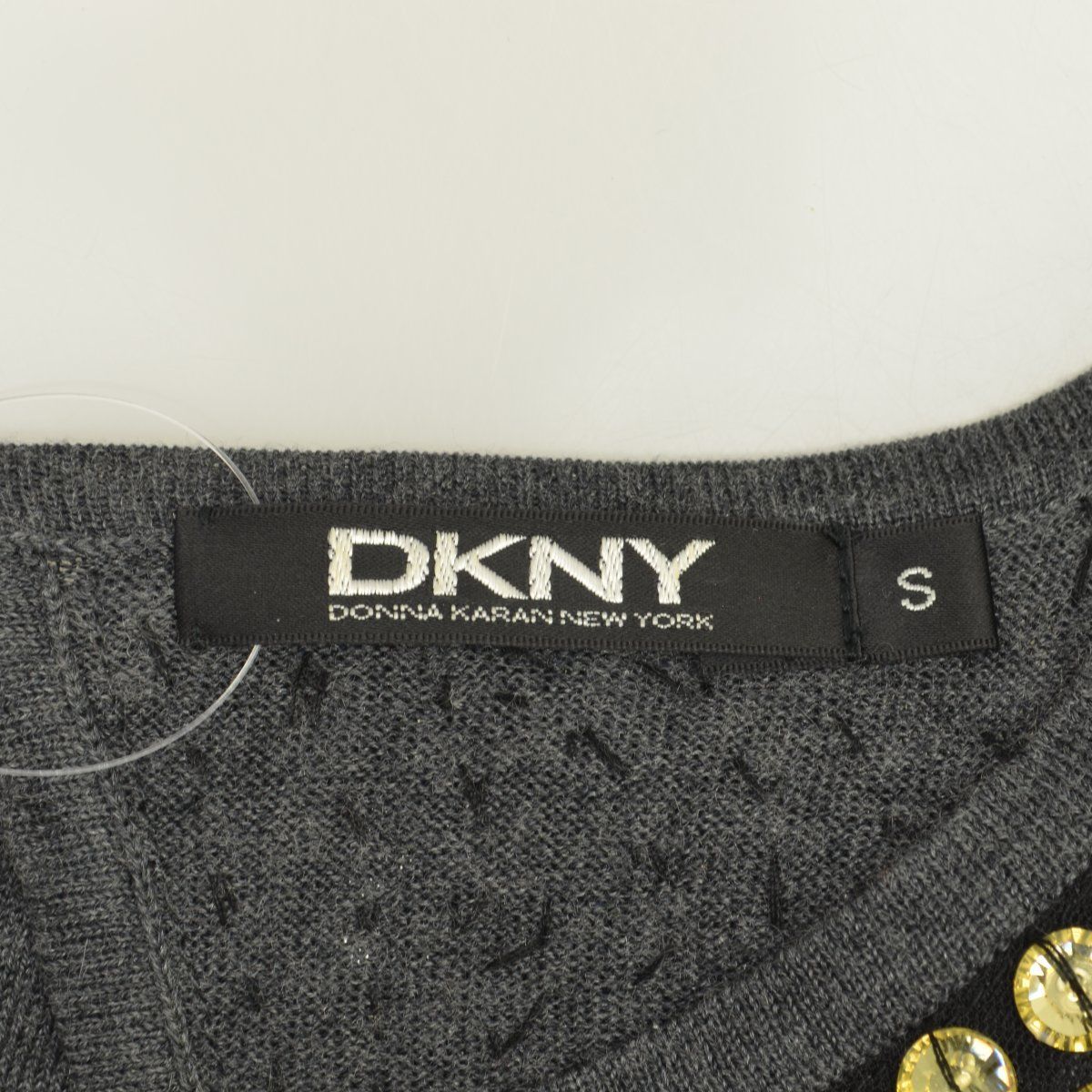 【DKNY】装飾付シルクカシミヤニット半袖ワンピース