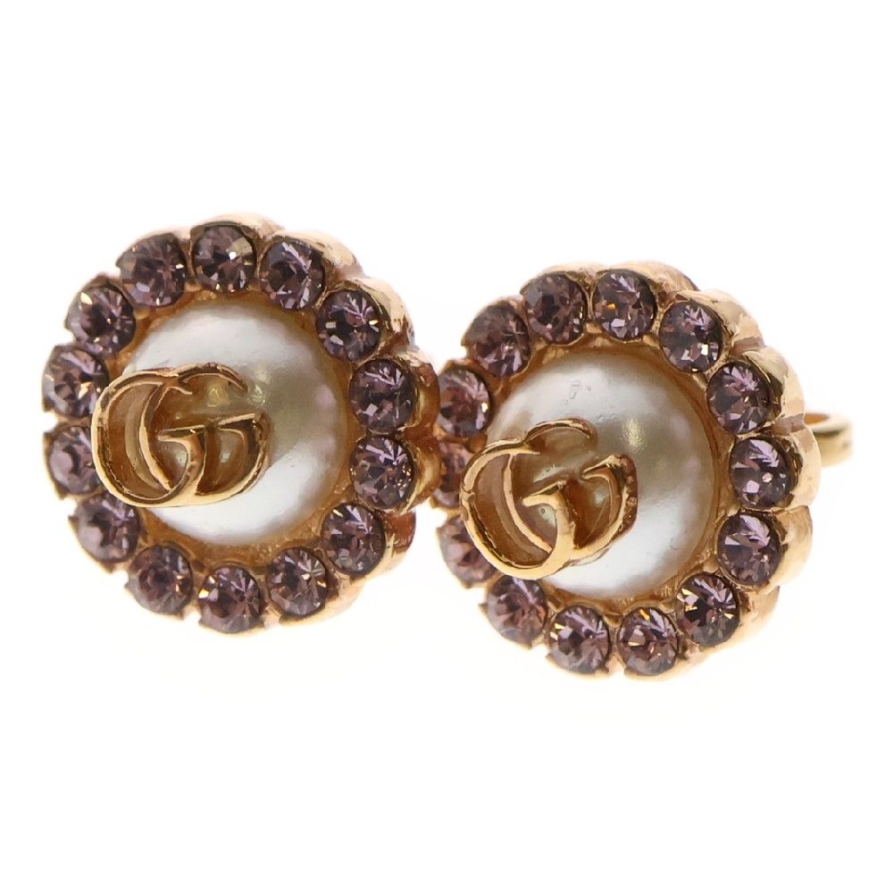 GUCCI (グッチ) GGマーモント メタル フェイクパール ピンクゴールド