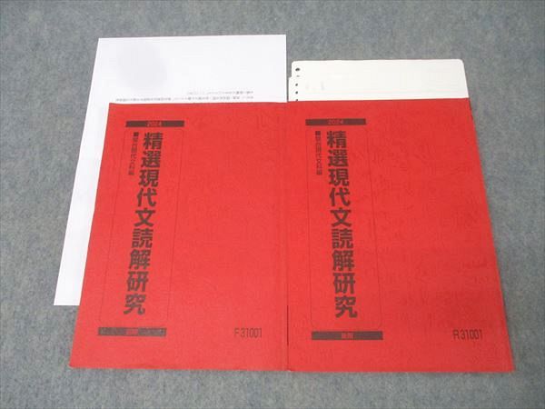 駿台 国語 精選現代文読解研究 テキスト通年セット 2024 計2冊