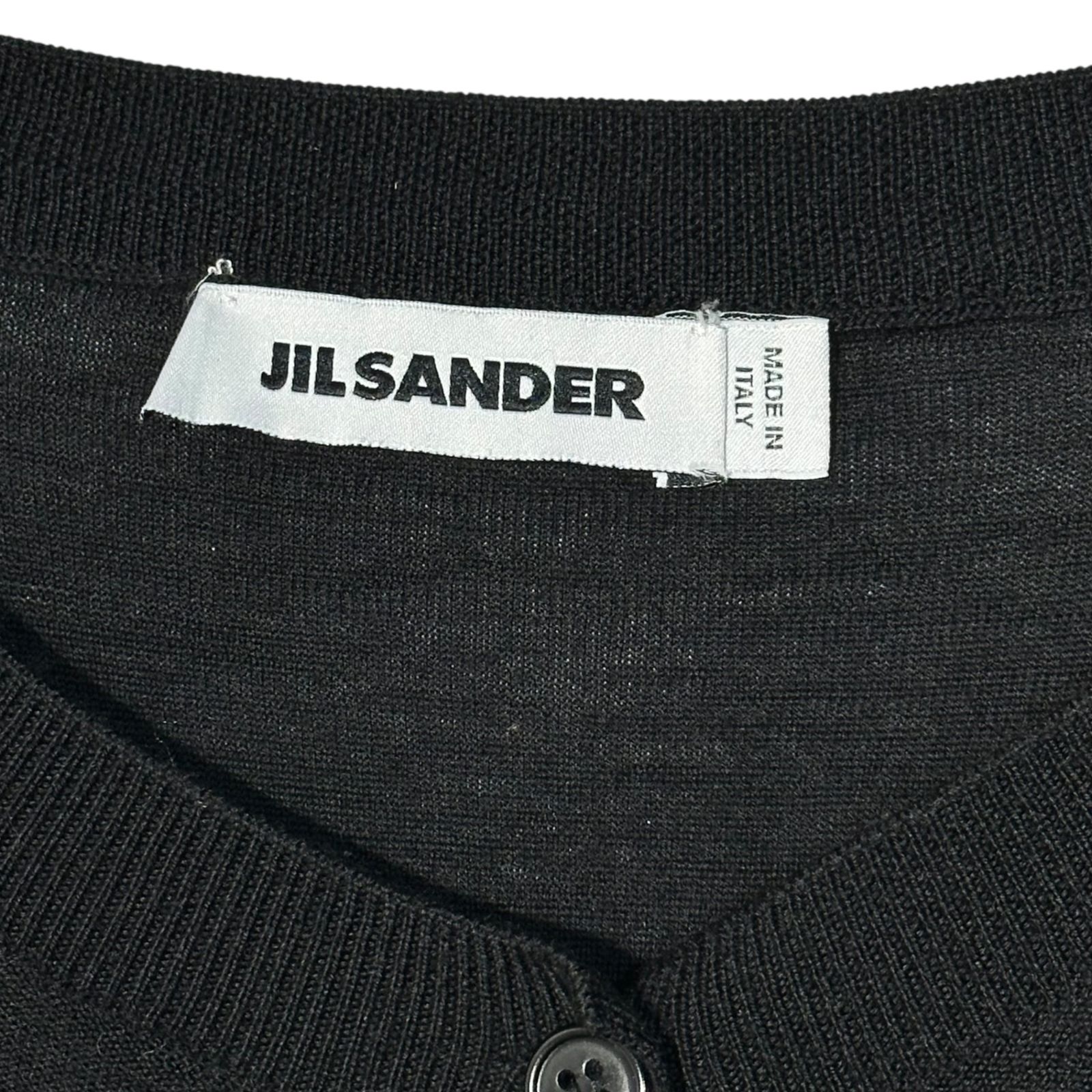 JIL SANDER(ジルサンダー) ウール シルク トップ ワンボタン ニット カーディガン 754078 WY220748 34(XS程度) ブラック 薄手 JIL SANDER(ジルサンダー) Wool Silk Top One Button Knit