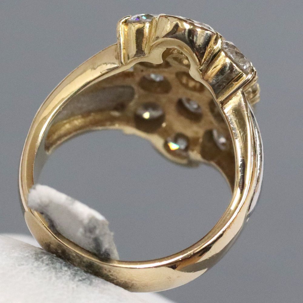 K18/Pt900ダイヤモンドリング D4.18 11.4g #12.5 イエローゴールド  