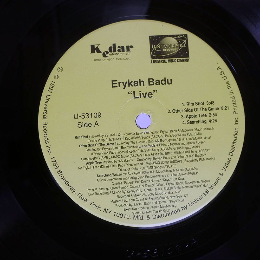 美品 LP レア盤 ERYKAH BADU/Live レコード 当時モノチラシ付 美品 LP レア盤 ERYKAH BADU/Live レコード 当時モノチラシ付