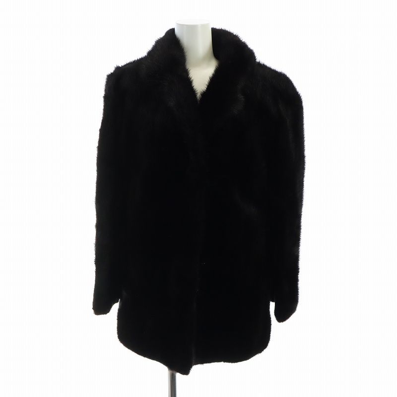 ノーブランド ファーコート 毛皮コート ミンク 茶 ブラウン