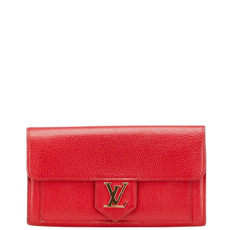 ルイ ヴィトン ポルトフォイユ ロックミー M61277 ルビー レッド レザー レディース LOUIS VUITTON 228-19426