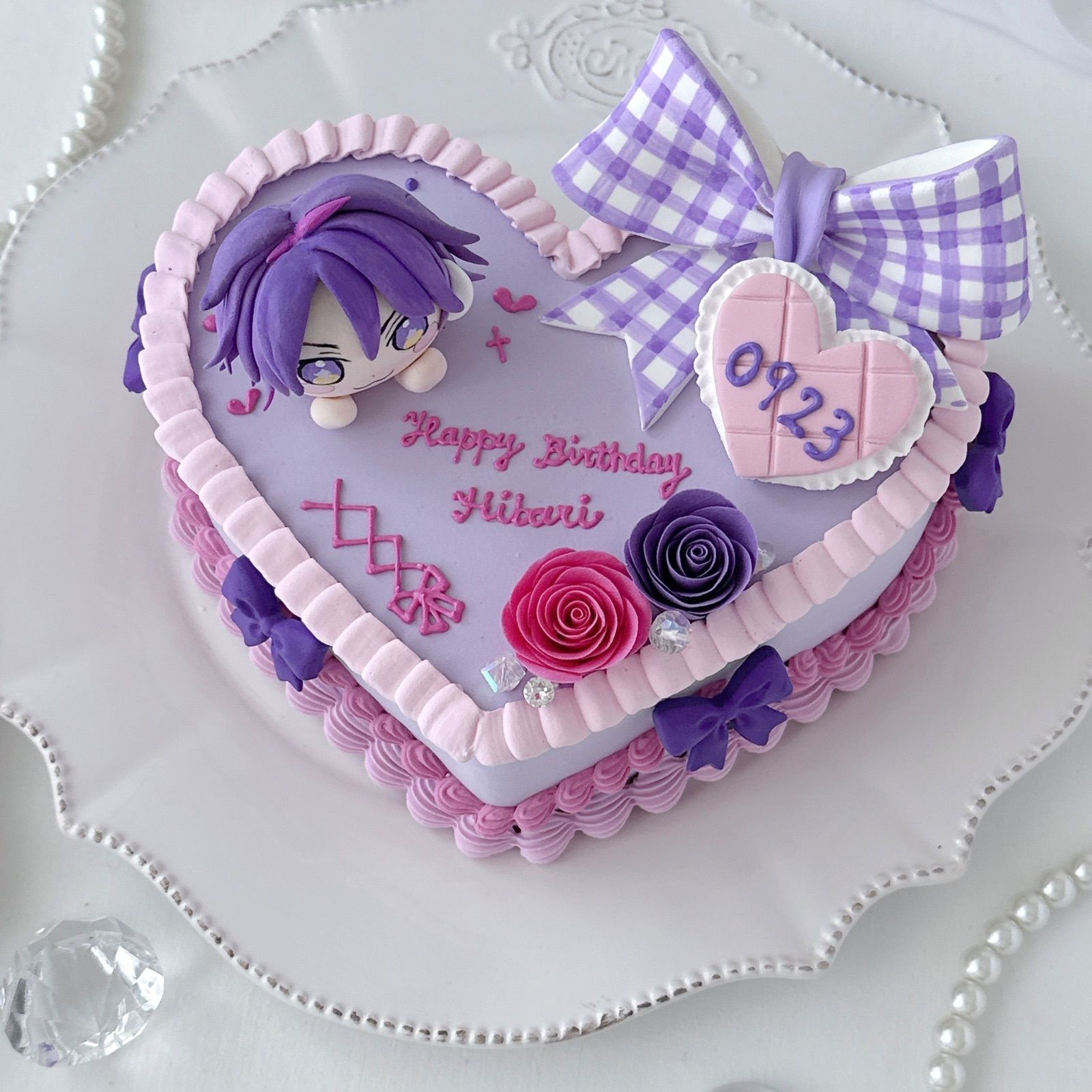 no276 ny※※※様オーダークレイケーキ ハート型 リング型 ケーキ