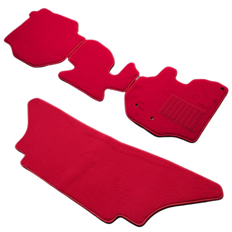 日本製 オールレッド X パイピング部分レッド フロアマット 1-2列目セット ハイエース 200系 1-7型 現行 FEGGARI LMTO-PC012R 受注生産納期2-3週間