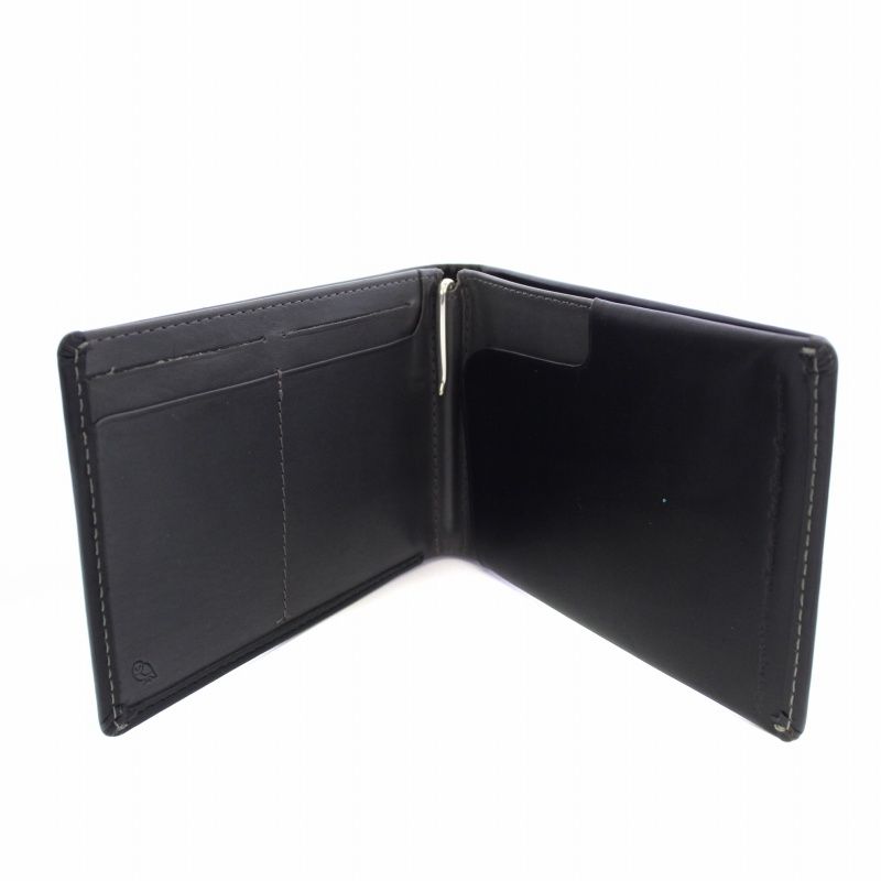 美品 PELLE MORBIDA マネークリップ 財布 二つ折り 黒 本革