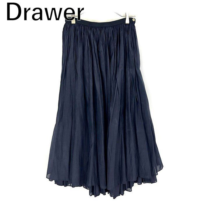 ドゥロワー Drawer シルクコットンギャザースカート ロング 