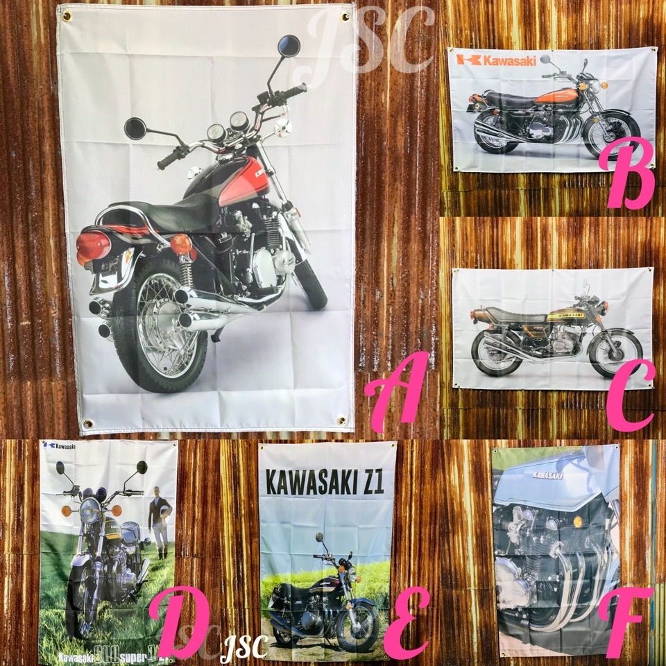 BB バナー フラッグ カワサキ Z1 Z2 Z900 W1 W3 GT CB - メルカリ