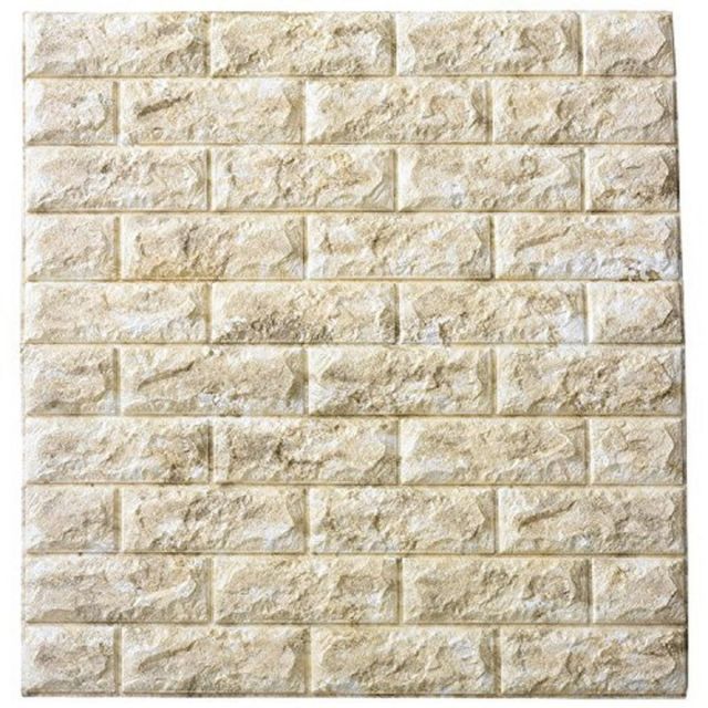 山善(YAMAZEN) ドリームクッションレンガ アイボリー LDR-7077(IV) 3枚入り ウォールステッカー 壁紙 レンガ風リメイク ブリックタイル調