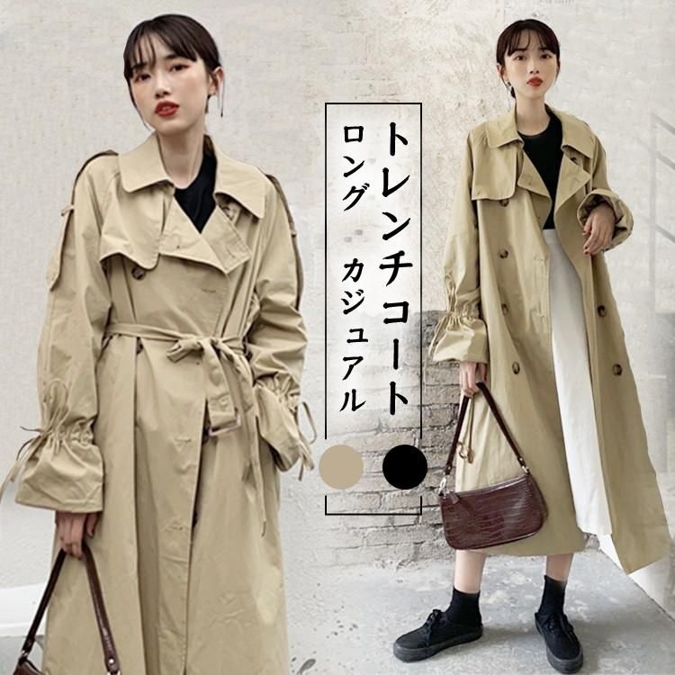 今季人気 トレンチコート 超ロング レディース ロングトレンチ 春  