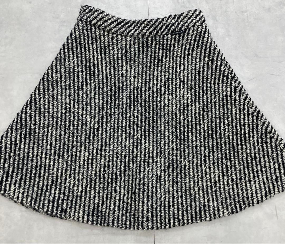 MONCLER モンクレール ツイードスカート フ ウール ハンガリー製 白黒 40