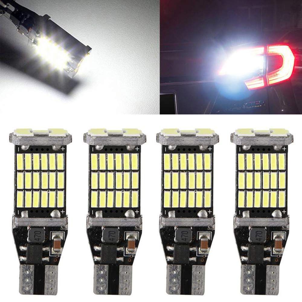 即日発送】Canbus 無極性 12V 45連 DC キャンセラー内蔵 爆光 ホワイト バックランプ led 4個セット6000K T16 T15 ( 4個白) T10 W16W - メルカリ