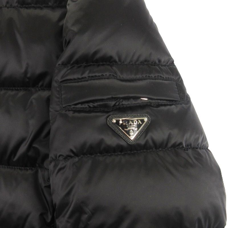 プラダ PRADA ダウンジャケット 三角プレート ナイロン ブラック 38