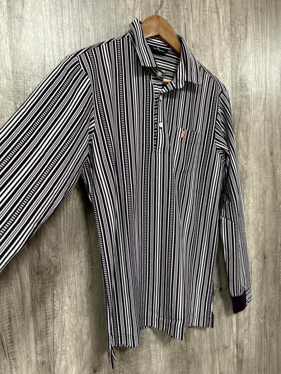 Munsingwear マンシングウェア 長袖 ストライプ ポロシャツ
