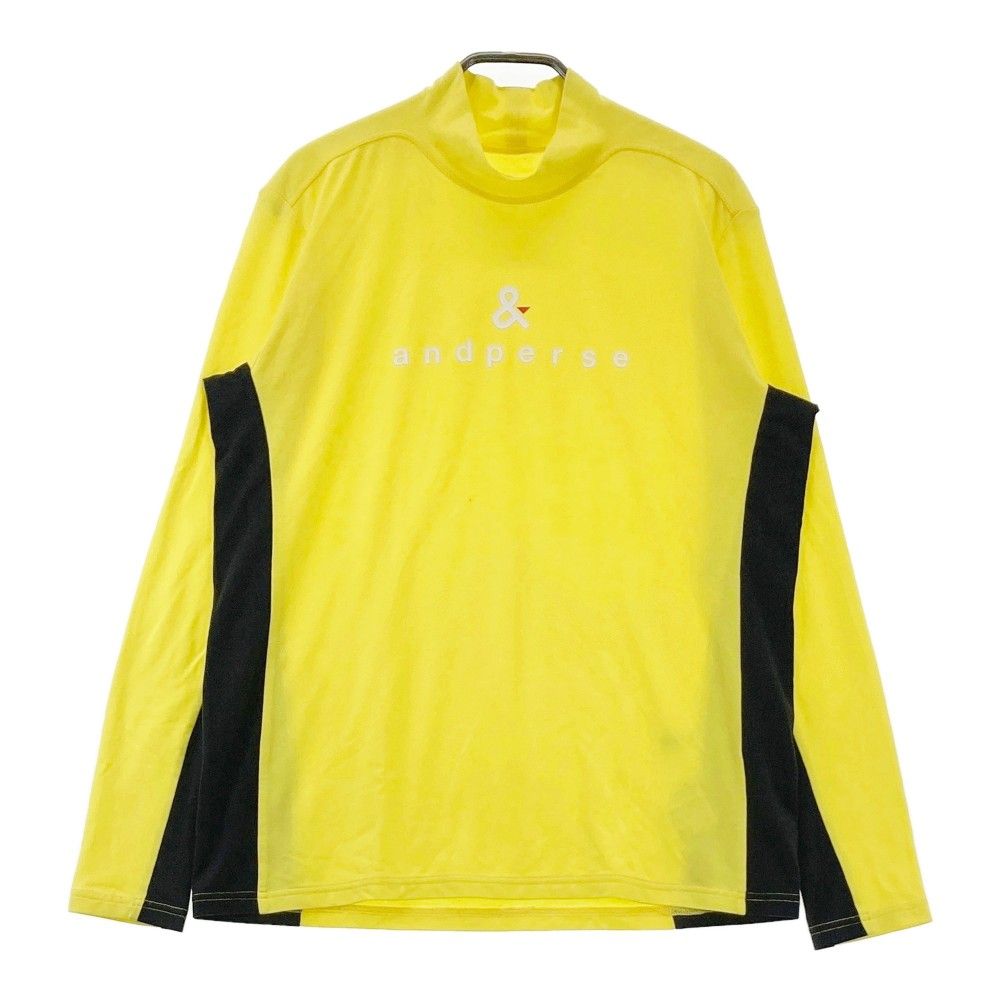 サイズ：LL AND PER SE アンパスィ 2024年 ハイネック 長袖Tシャツ  イエロー系 [240101415853] ゴルフウェア レディース ストスト サイズ：LL AND PER SE アンパスィ 2024年 ハイネック 長袖T