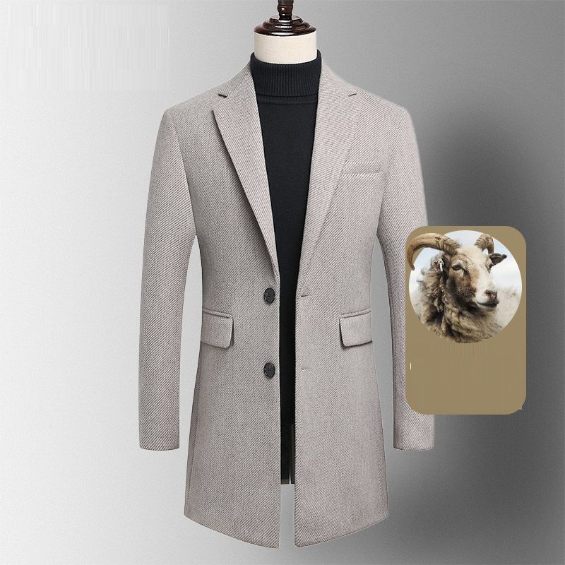 ロングコート 厚手 ウール テーラードジャケット 薄い綿入り 高級