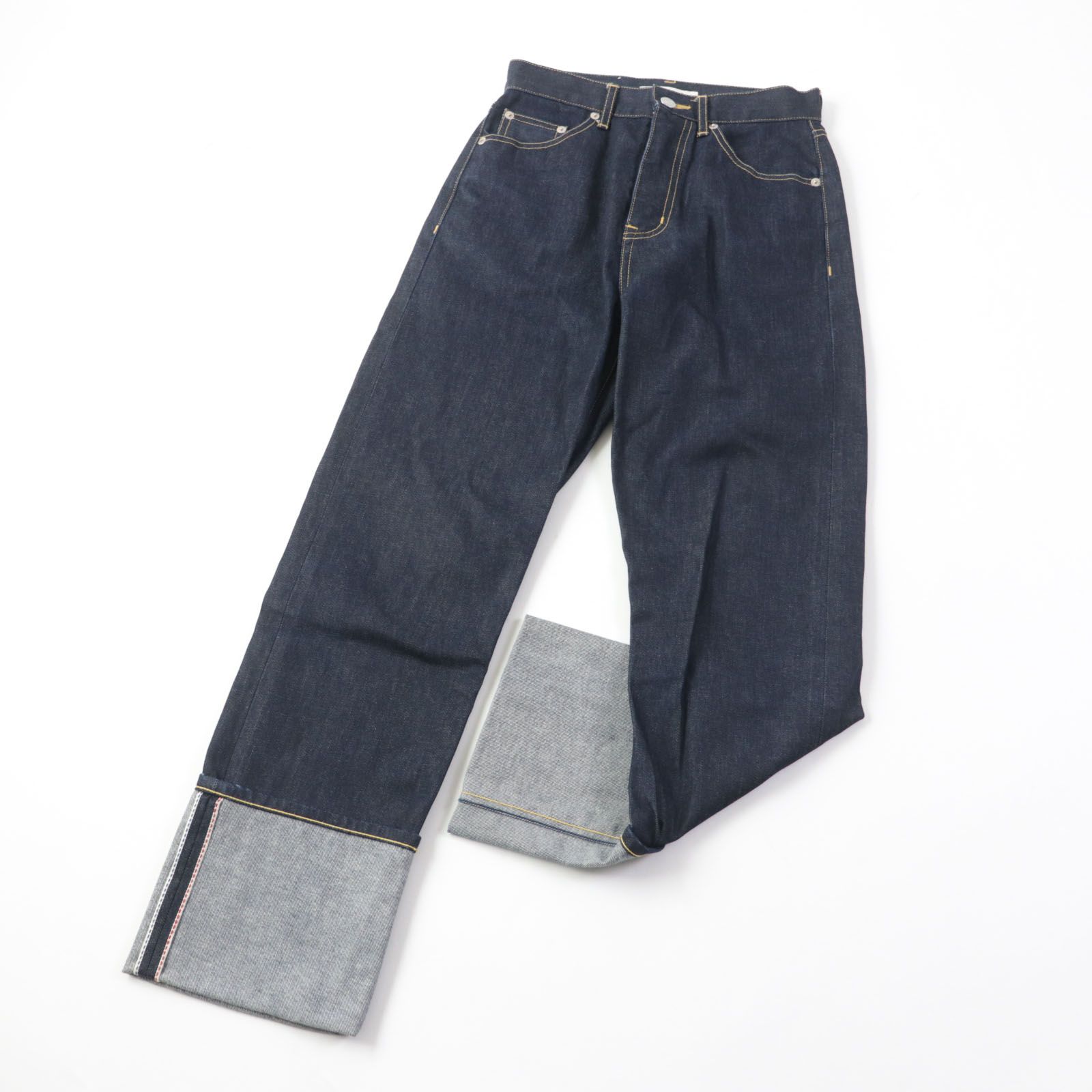 美品★ビューティフルピープル 1000105086 selvedge denim woman fit セルビッチデニム ウーマンフィット  レザーパッチ付 デニムパンツ インディゴ 36 保存袋付き 日本製 正規品 レディース 定価35,970円