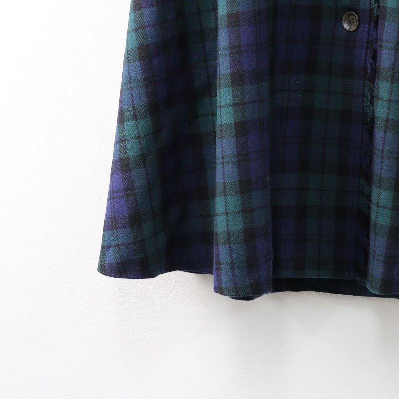 ハグオーワー Hug O War ウール ブラックウォッチ フリンジ ラップ