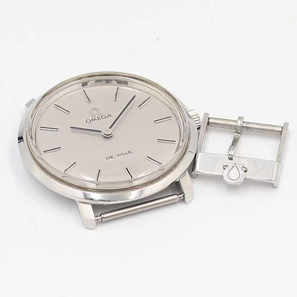 稼働品】オメガ デビル 手巻き 腕時計 シルバー 純正ベルト 純正尾錠