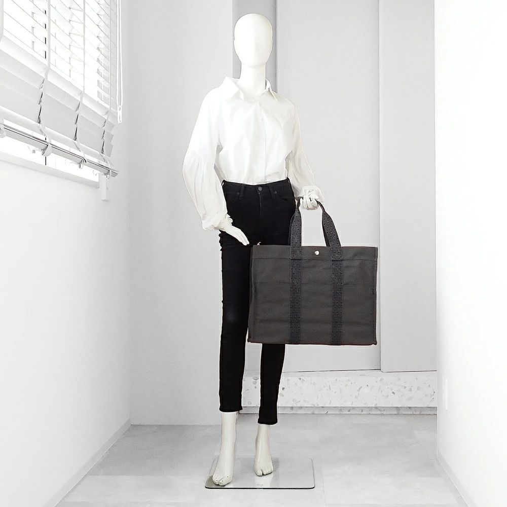 エルメス エールライン GM トートバッグ ユニセックス ナイロンキャンバス グレー 100941 M