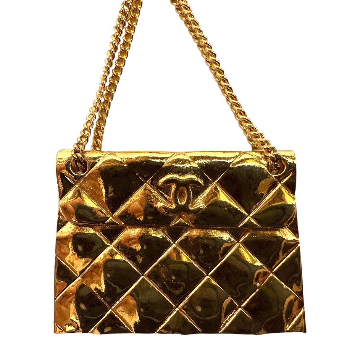 シャネル マトラッセ バッグモチーフ ブローチ ヴィンテージ GP