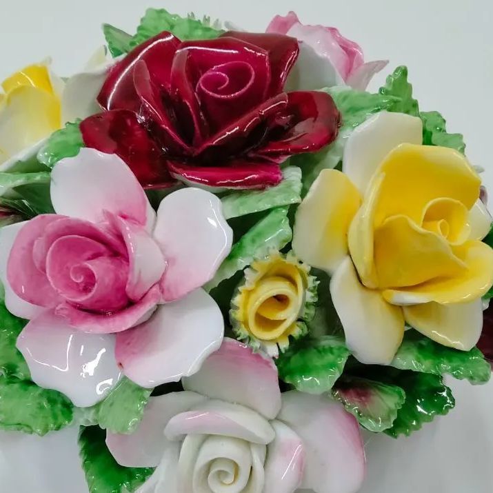 希少 美品】ロイヤルドルトン ROYAL DOULTON フラワー バスケット 陶器