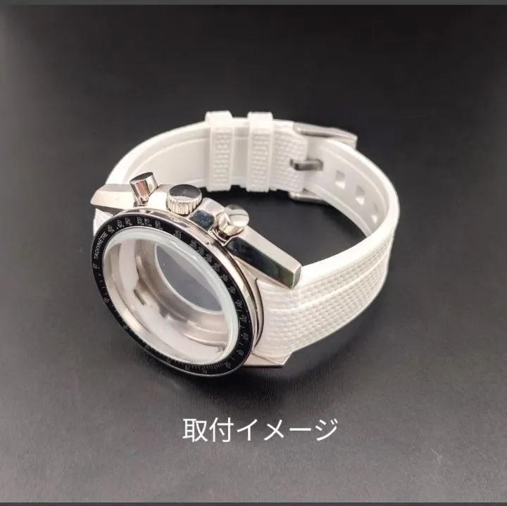20mm 腕時計 交換用 社外 ラバーベルト カーブエンド ホワイト