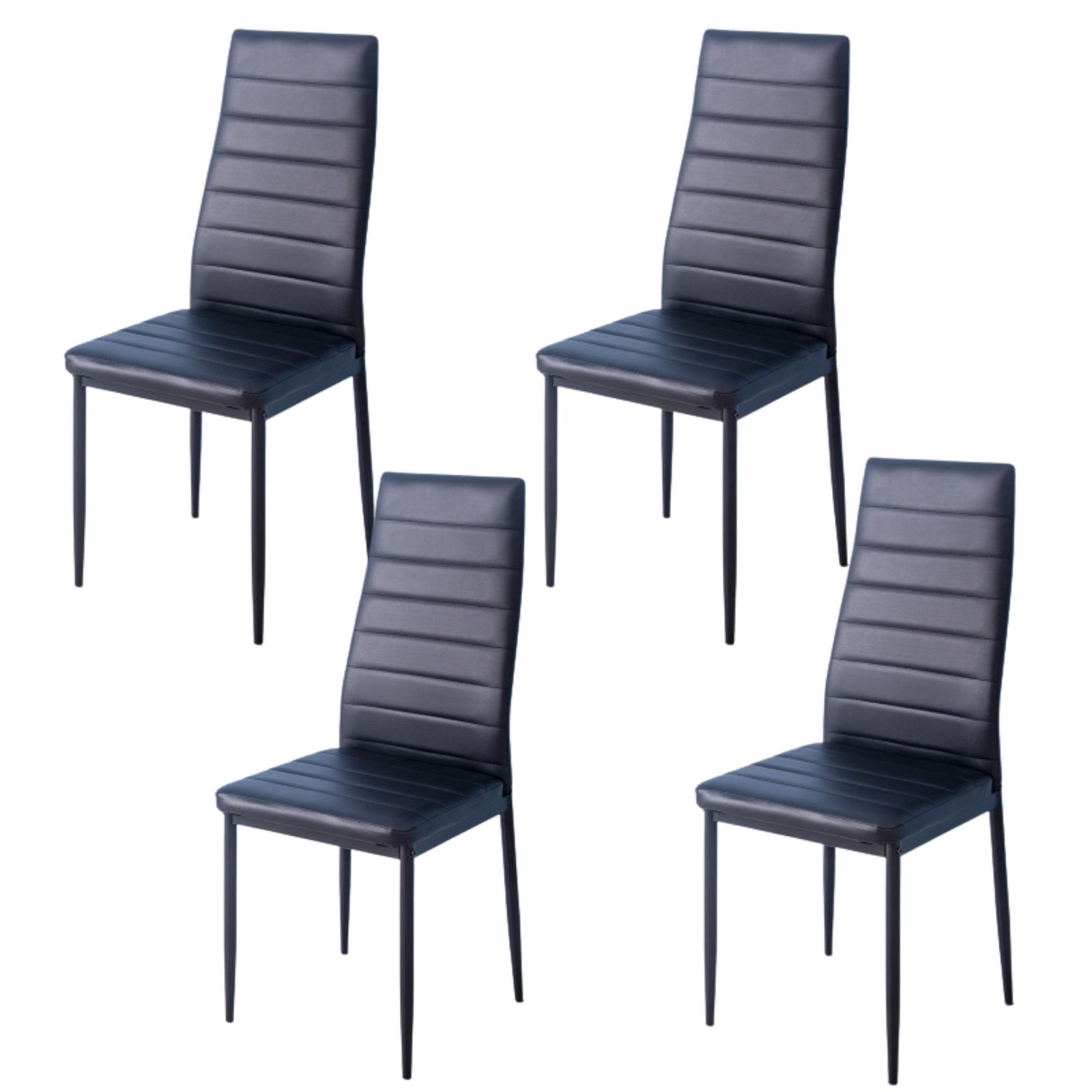 ブラック4脚セット ダイニングチェア ダイニング チェアー PU 北欧 モダン シンプル 座り心地いい 人気商品 PUレザー 組立て簡単