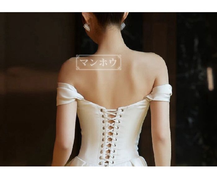 二次会ドレス花嫁 オフショルダー