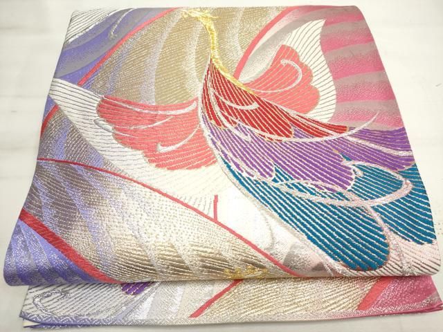 ◆1233◆六通柄　袋帯　芒野に満月　在銘絵師　和柄　正絹　着物帯　和装 ◇1233◇六通柄 袋帯 芒野に満月 在銘絵師 和柄 正絹 着物帯