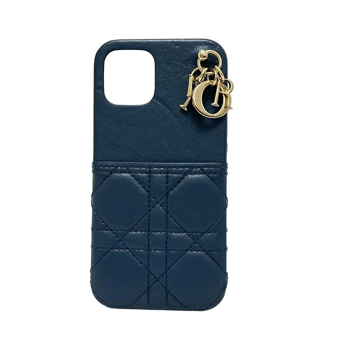 DIOR|ChristianDior ディオール|クリスチャンディオール 携帯電話ケース レディディオール ネイビー スマートフォンケース レザー
