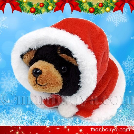 クリスマス ぬいぐるみ 犬 TAKENOKO たけのこ パグ ベージュ サンタ